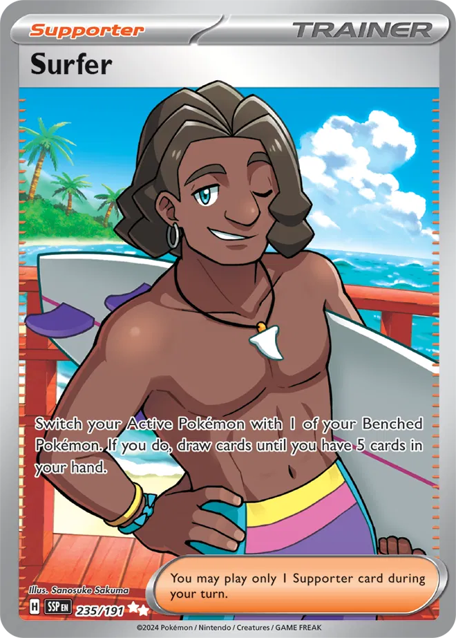 Pokemon Surging Sparks Surfer #235 — Ultra Rare Pokémon card