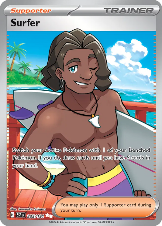 Pokemon Surging Sparks Surfer #235 — Ultra Rare Pokémon card