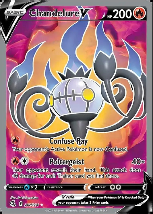 Pokemon Fusion Strike Chandelure V #247 — Rare Ultra Pokémon card