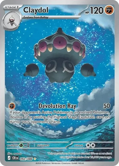 Pokemon Chaos Rising Claydol #092 — Illustration Rare Pokémon card