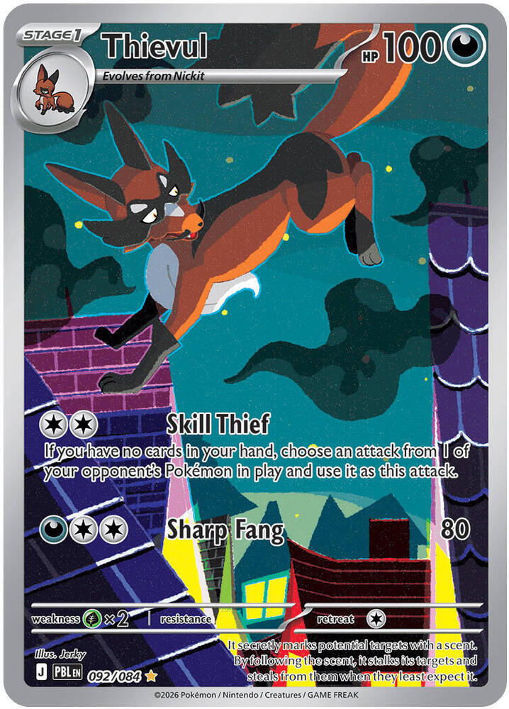 Pokemon Pitch Black Thievul #092 — Illustration Rare Pokémon card