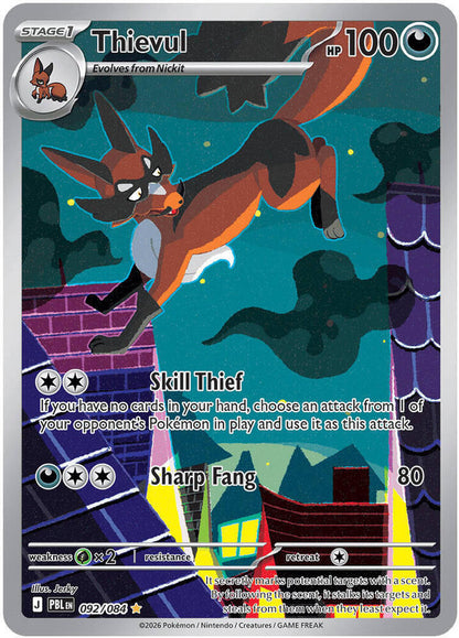 Pokemon Pitch Black Thievul #092 — Illustration Rare Pokémon card