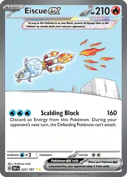 Pokemon Obsidian Flames Eiscue ex #222 — Special Illustration Rare Pokémon card