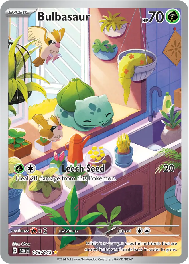 Pokemon Stellar Crown Bulbasaur #143 — Illustration Rare Pokémon card