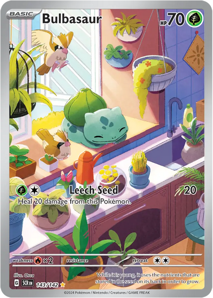 Pokemon Stellar Crown Bulbasaur #143 — Illustration Rare Pokémon card
