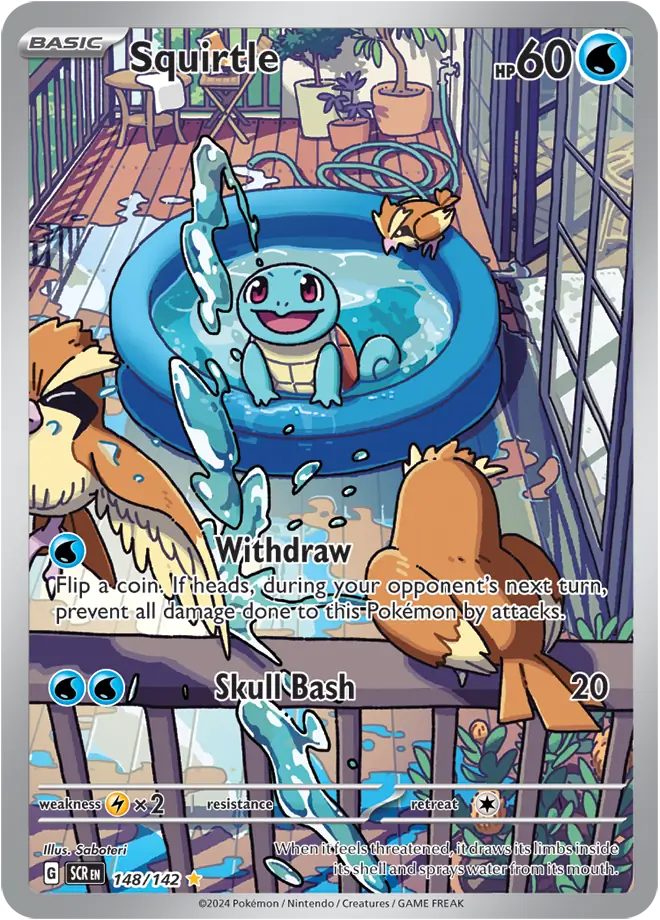 Pokemon Stellar Crown Squirtle #148 — Illustration Rare Pokémon card