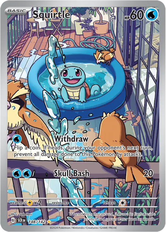 Pokemon Stellar Crown Squirtle #148 — Illustration Rare Pokémon card