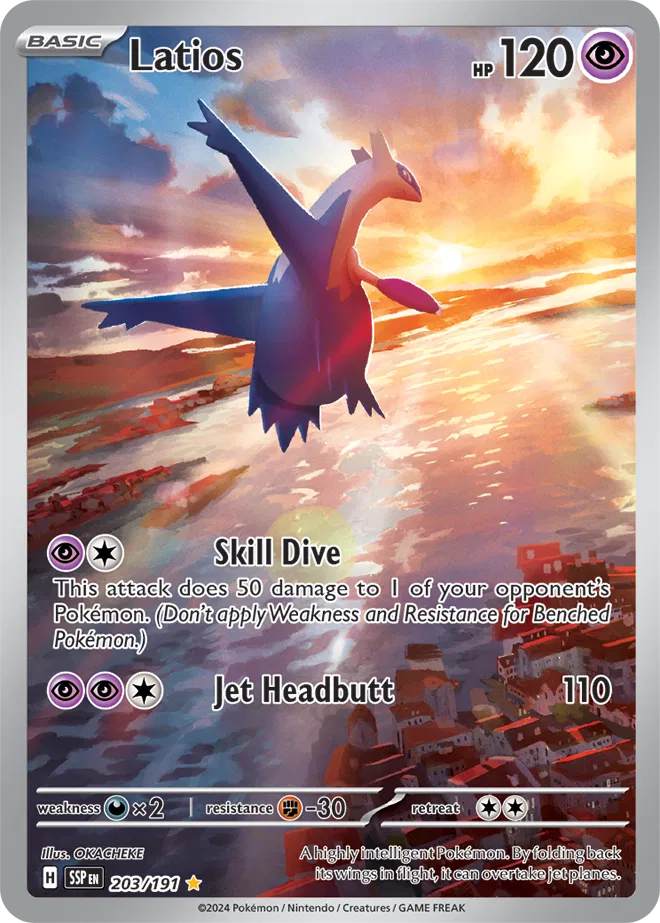 Pokemon Surging Sparks Latios #203 — Illustration Rare Pokémon card