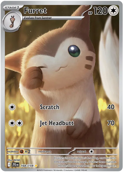 Pokemon Journey Together Furret #168 — Illustration Rare Pokémon card