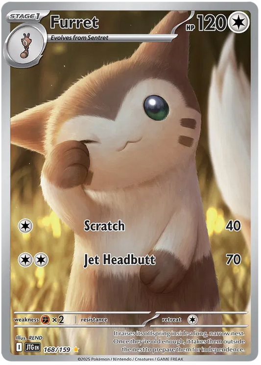 Pokemon Journey Together Furret #168 — Illustration Rare Pokémon card