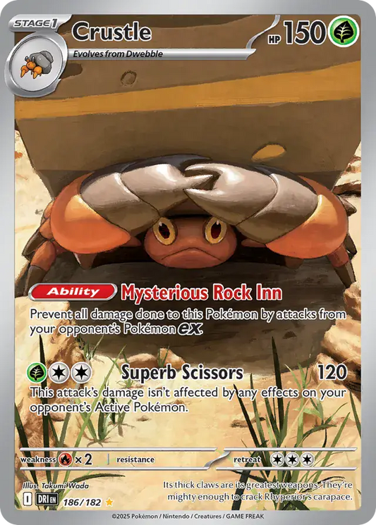 Pokemon Destined Rivals Crustle #186 — Illustration Rare Pokémon card