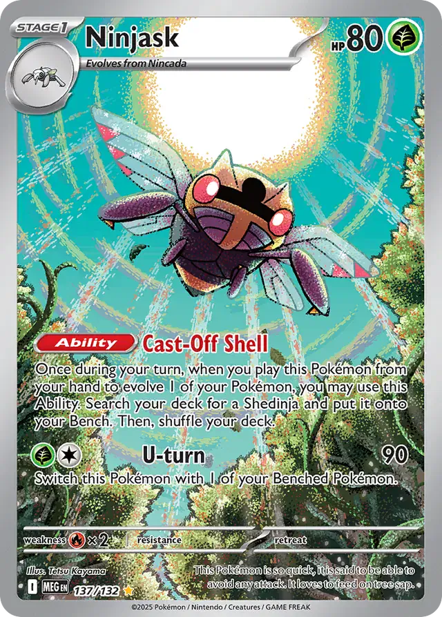 Pokemon Mega Evolution Ninjask #137 — Illustration Rare Pokémon card