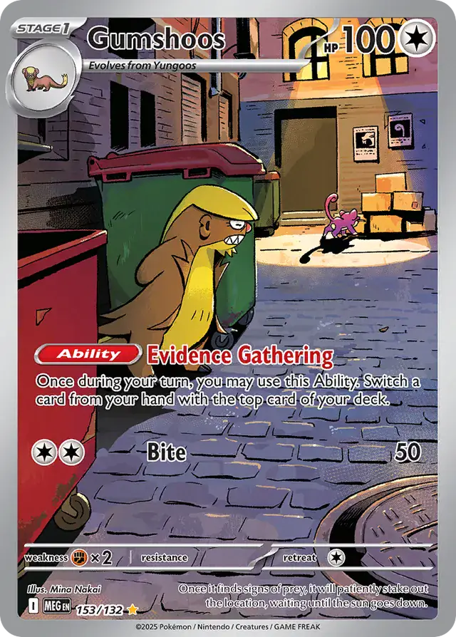 Pokemon Mega Evolution Gumshoos #153 — Illustration Rare Pokémon card