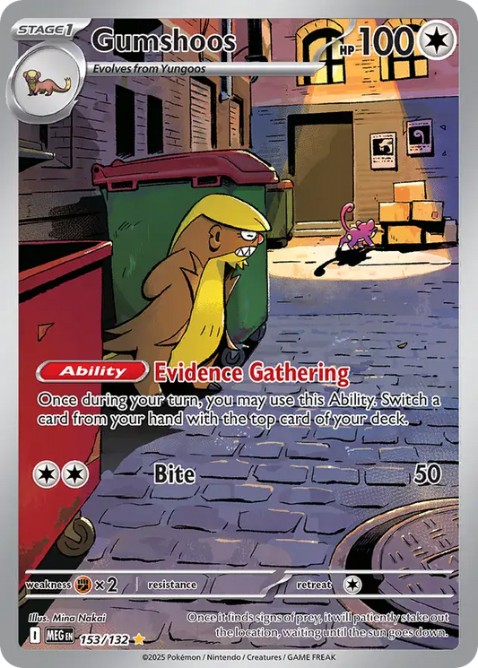 Pokemon Mega Evolution Gumshoos #153 — Illustration Rare Pokémon card