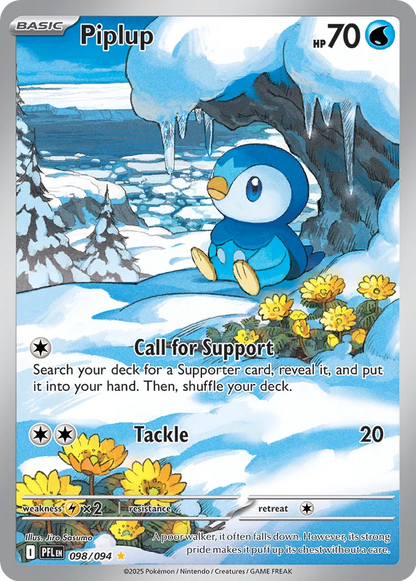 Pokemon Phantasmal Flames Piplup #098 — Illustration Rare Pokémon card