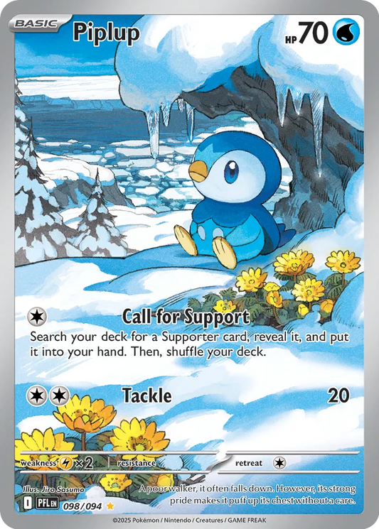 Pokemon Phantasmal Flames Piplup #098 — Illustration Rare Pokémon card