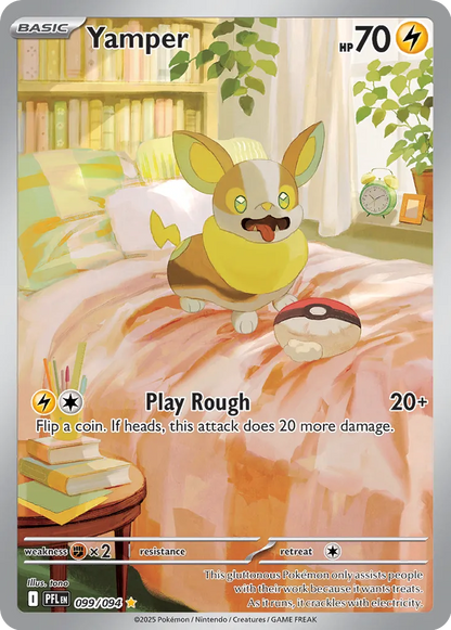 Pokemon Phantasmal Flames Yamper #099 — Illustration Rare Pokémon card