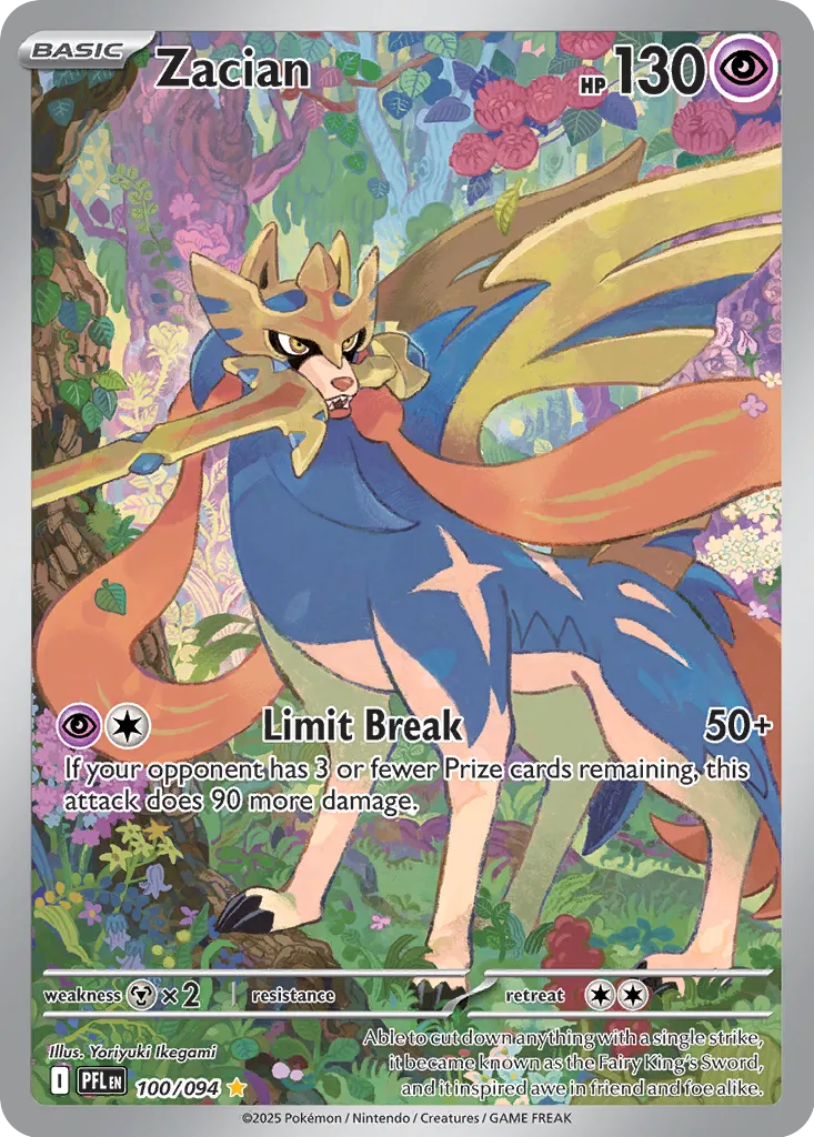 Pokemon Phantasmal Flames Zacian #100 — Illustration Rare Pokémon card