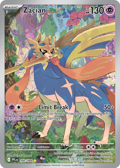 Pokemon Phantasmal Flames Zacian #100 — Illustration Rare Pokémon card