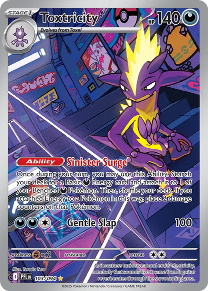 Pokemon Phantasmal Flames Toxtricity #103 — Illustration Rare Pokémon card