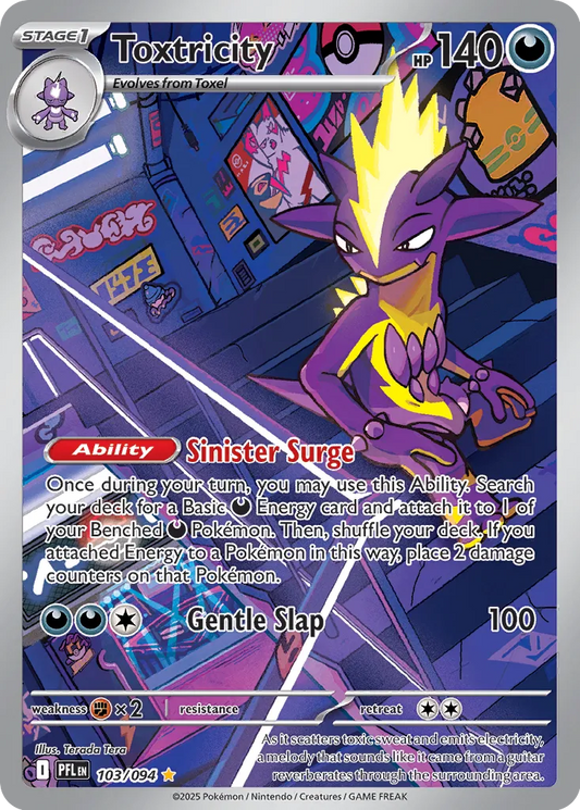 Pokemon Phantasmal Flames Toxtricity #103 — Illustration Rare Pokémon card