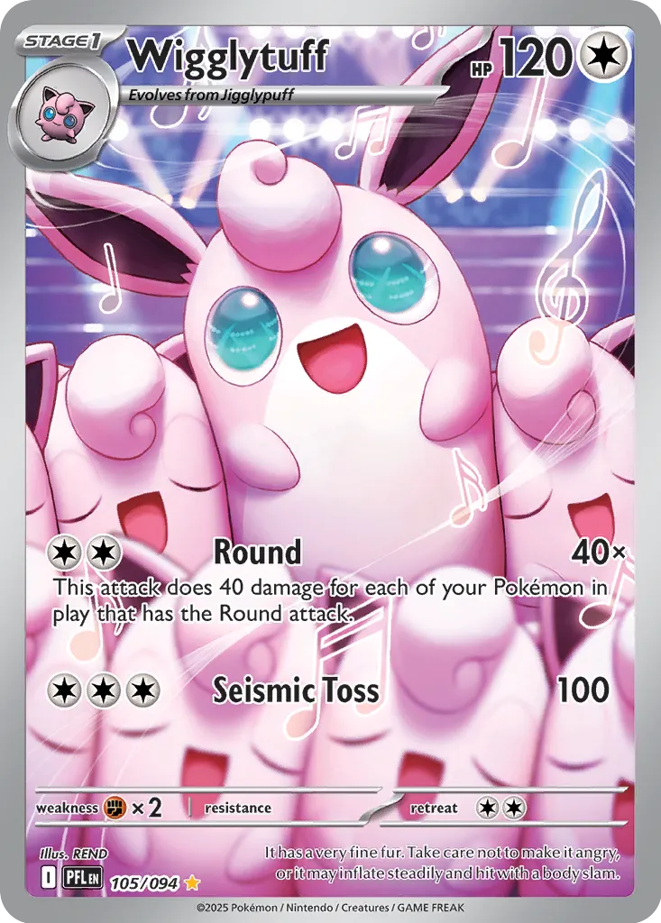 Pokemon Phantasmal Flames Wigglytuff #105 — Illustration Rare Pokémon card