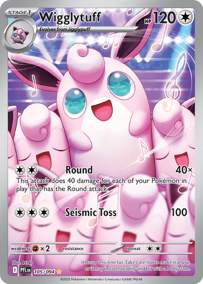 Pokemon Phantasmal Flames Wigglytuff #105 — Illustration Rare Pokémon card