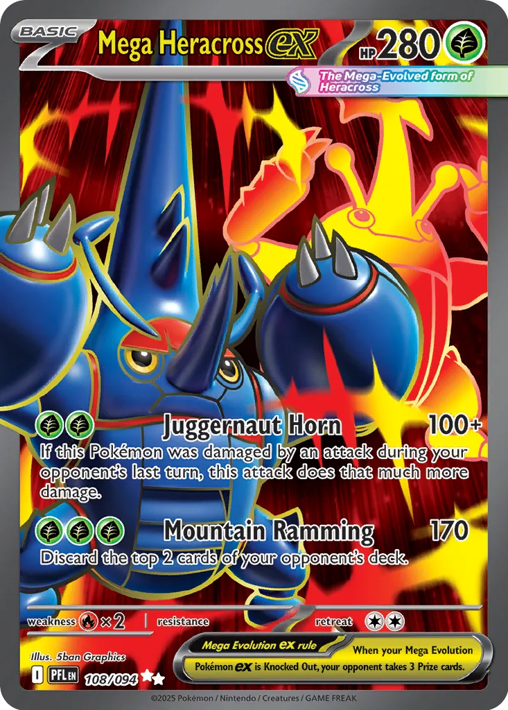 Pokemon Phantasmal Flames Mega Heracross #108 — Ultra Rare Pokémon card