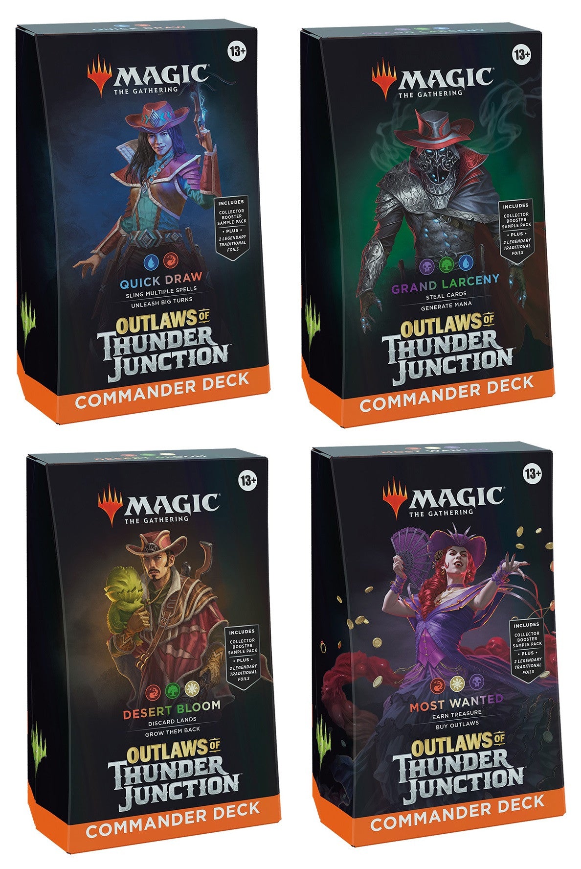 Magic The Gathering: Outlaws of Thunder Junction - Commander Deck Display (4 Decks)